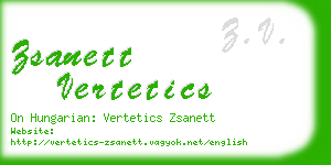 zsanett vertetics business card